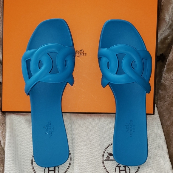 Hermes Aloha Rubber Sandal Size 40/10 Vivid… - Picture 10 of 14